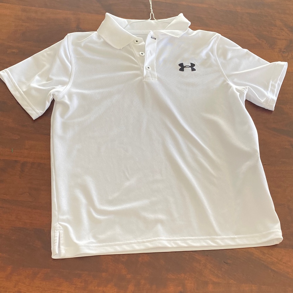 Under Armour Kids Polo Shirt in White - size Youth Large